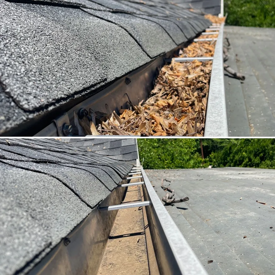 Cleared, free-flowing gutter